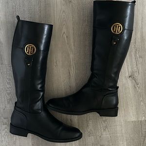 Tommy Hilfiger Black Knee-High Boots Size 9.5